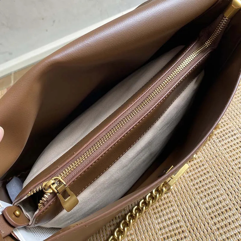 geniune leather Message Tote Chain bag womens composite handbag fashion quality shoulder crossbody purse Large capacity 250815