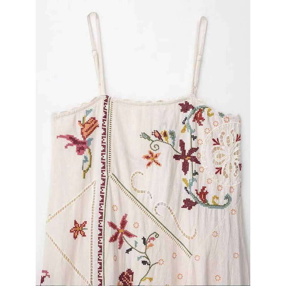 hoodie European And American Style Summer New Women's Clothing Casual Fashion Embroidery Asymmetric Suspender Dress Long Skirt jacket