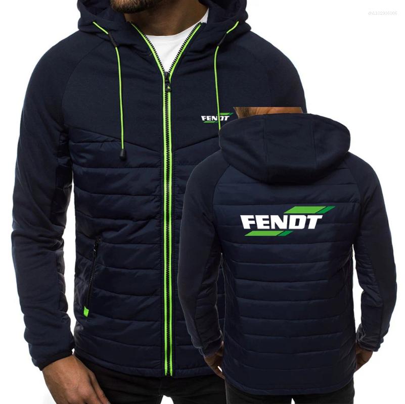 Men's Hoodies 2025 Spring Autumn FENDT Printed Fashion Cardigan Loose Solid Color Patchwork Zipper Comfortable Hooded Cotton Jacket