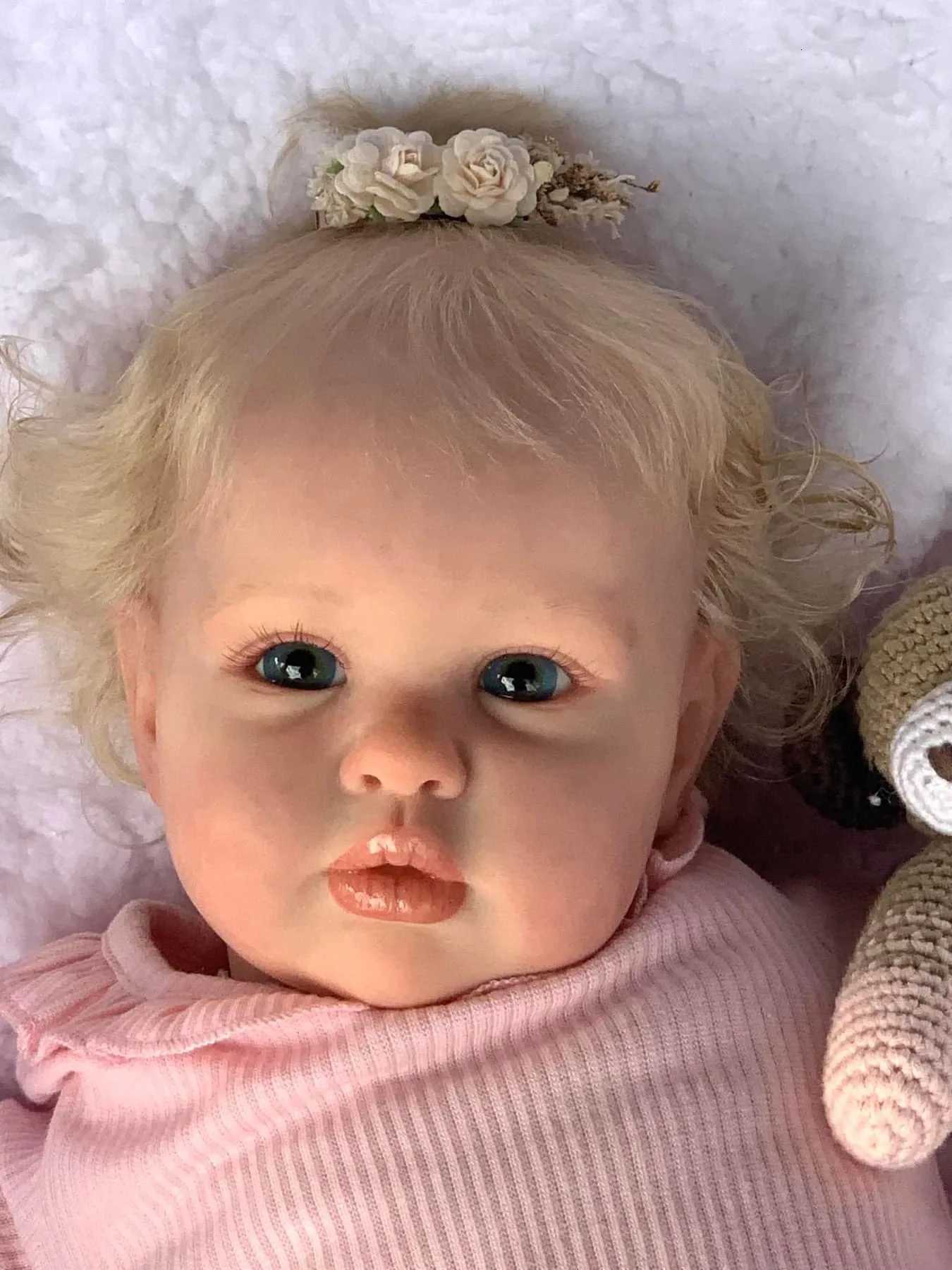 24 Inch Reborn Baby Doll Ellie - Toddler Newborn Princess Girl Doll with Lifelike Soft Touch 3D Skin and Hand Rooted Hair W250818