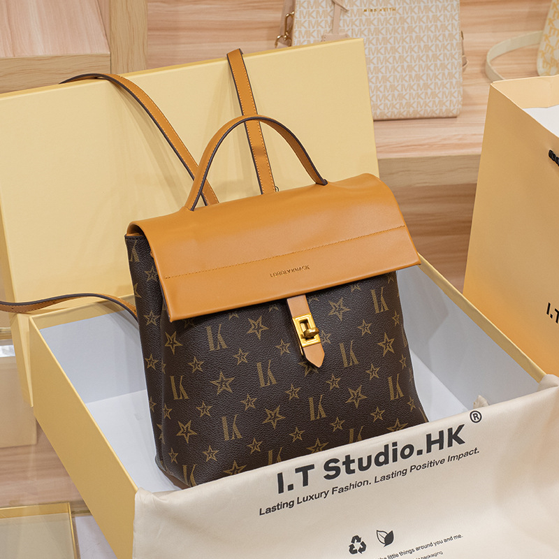 LORDLY KNACK designer bag light luxury genuine leather Backpack bag versatile high-quality vintage fashion large capacity backpack for woman
