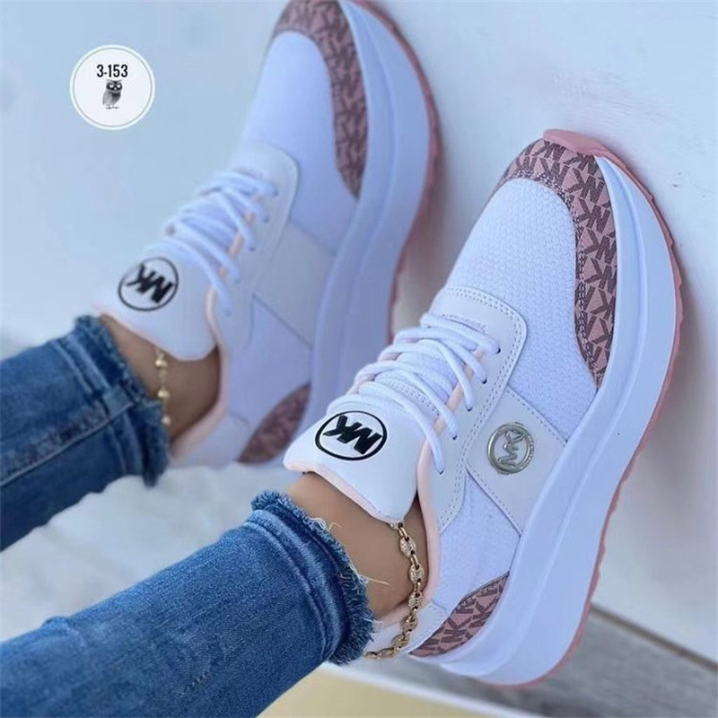 Women's Casual Wedge Sneakers 2025 New Lace-up Mid Heel Large Size Mesh Single Shoes ddmymoon