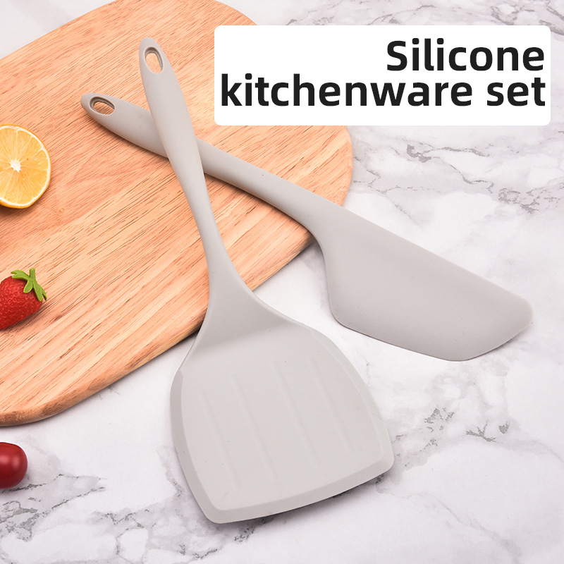 Durable Big Size Silicone Spatula with High-Temperature Resistance - Perfect for Pancakes & Cream Scraping two-piece set