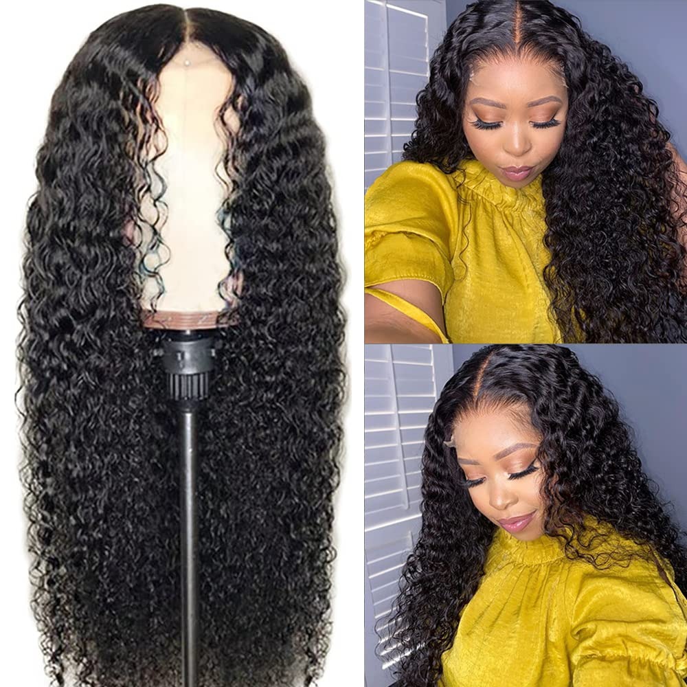 32 Inch 13x6 Deep Wave Lace Front Wigs Human Hair HD Lace Front Wigs Pre Plucked 200 Density Glueless Deep Curly Frontal Wigs for Women