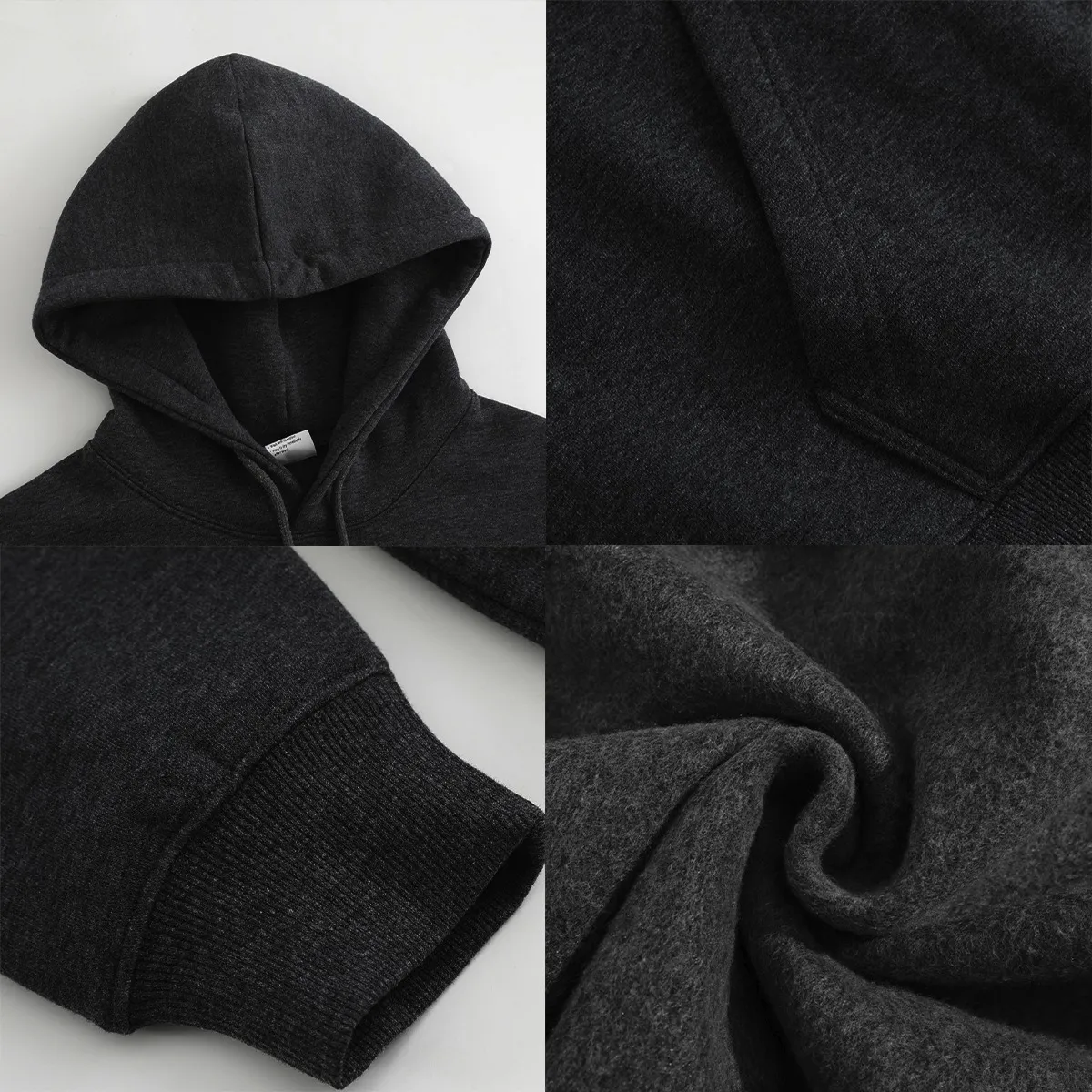 DHgatepod Men's Fleece-Lined Hoodie - 50% Cotton 50% Polyester Winter Pullover with Adjustable Hood & Kangaroo Pocket