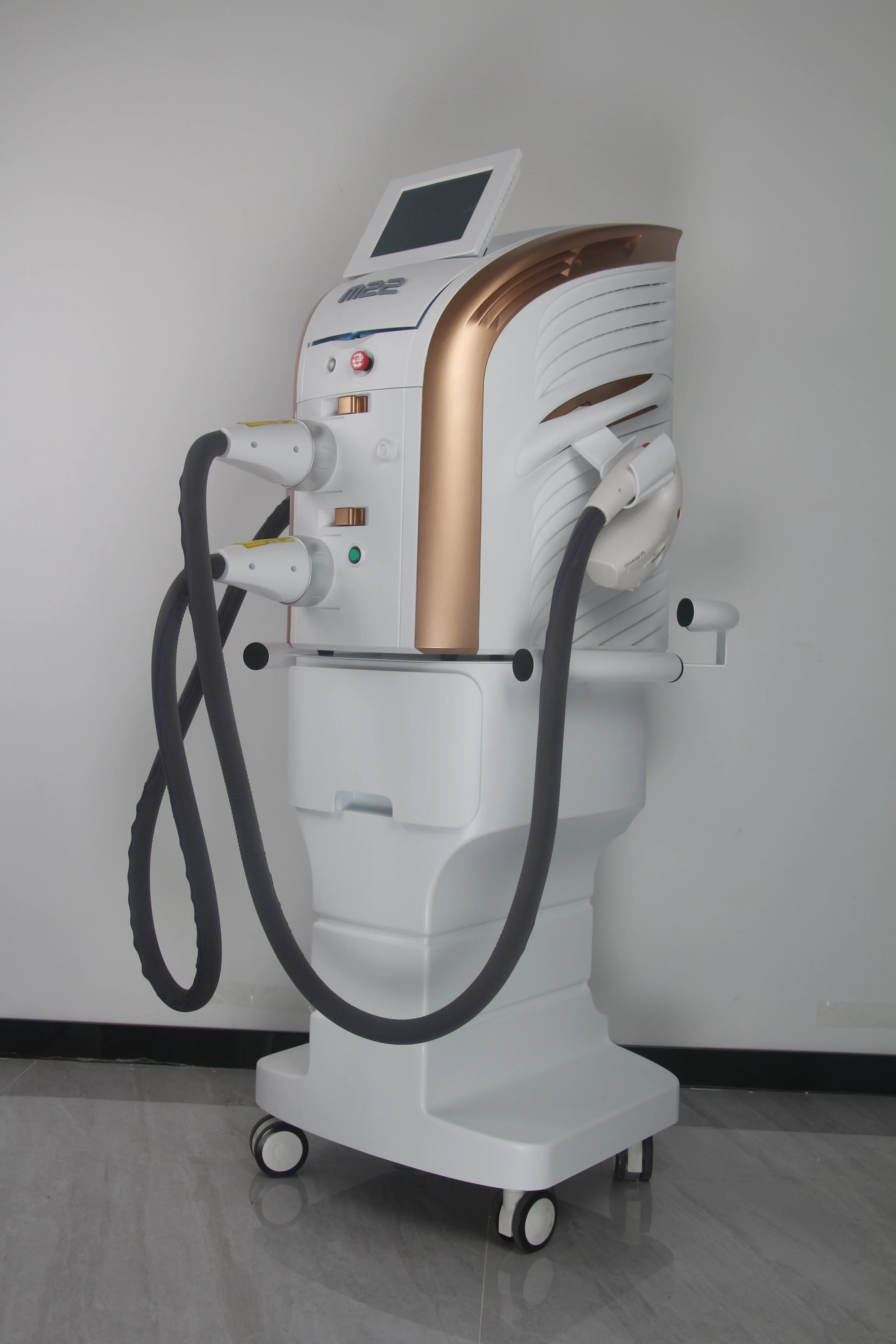 OPT Multi-functional Golden Appearance High-efficiency 2-in-1 ND YAG Laser Facial Wrinkle Lifting Skin Multi-mode Safety Cosmetic Instrument 1/2 Handl