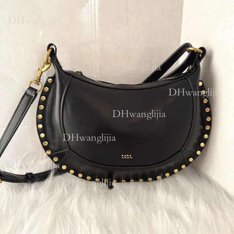 DHGM Classic Half-Moon Shape Gold designer bag Studded Handbag Shoulder Bag with Box