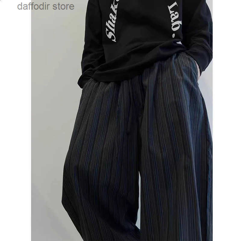 Men Trendy American Vintage Striped Oversized Strtwear Baggy Pants Y2K Harajuku Hip Hop Casual Wide Leg Trousers Pantnes Z260315