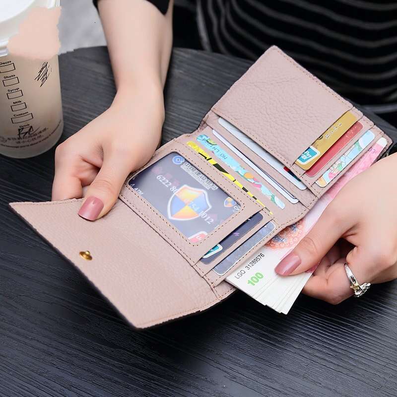 New Dionysus Small for Women, Short Genuine Leather Versatile Clutch, Foldable Cowhide Ladies Wallet Trendy