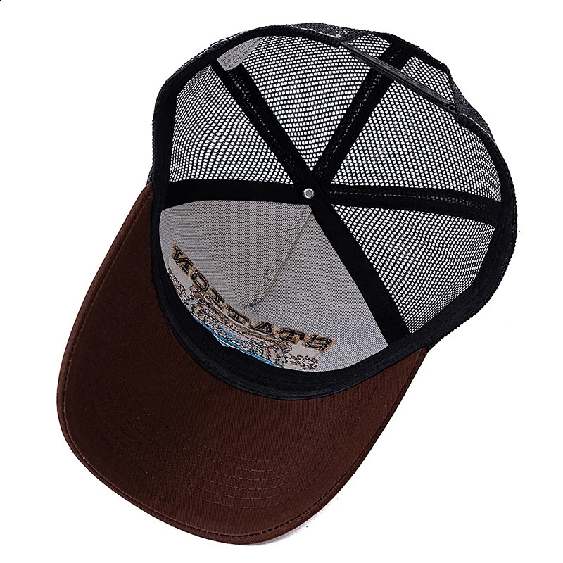 Unisex Bear Head Pattern Cap Summer Breathable Trucker Hat Man Women Outdoor Fishing 250807