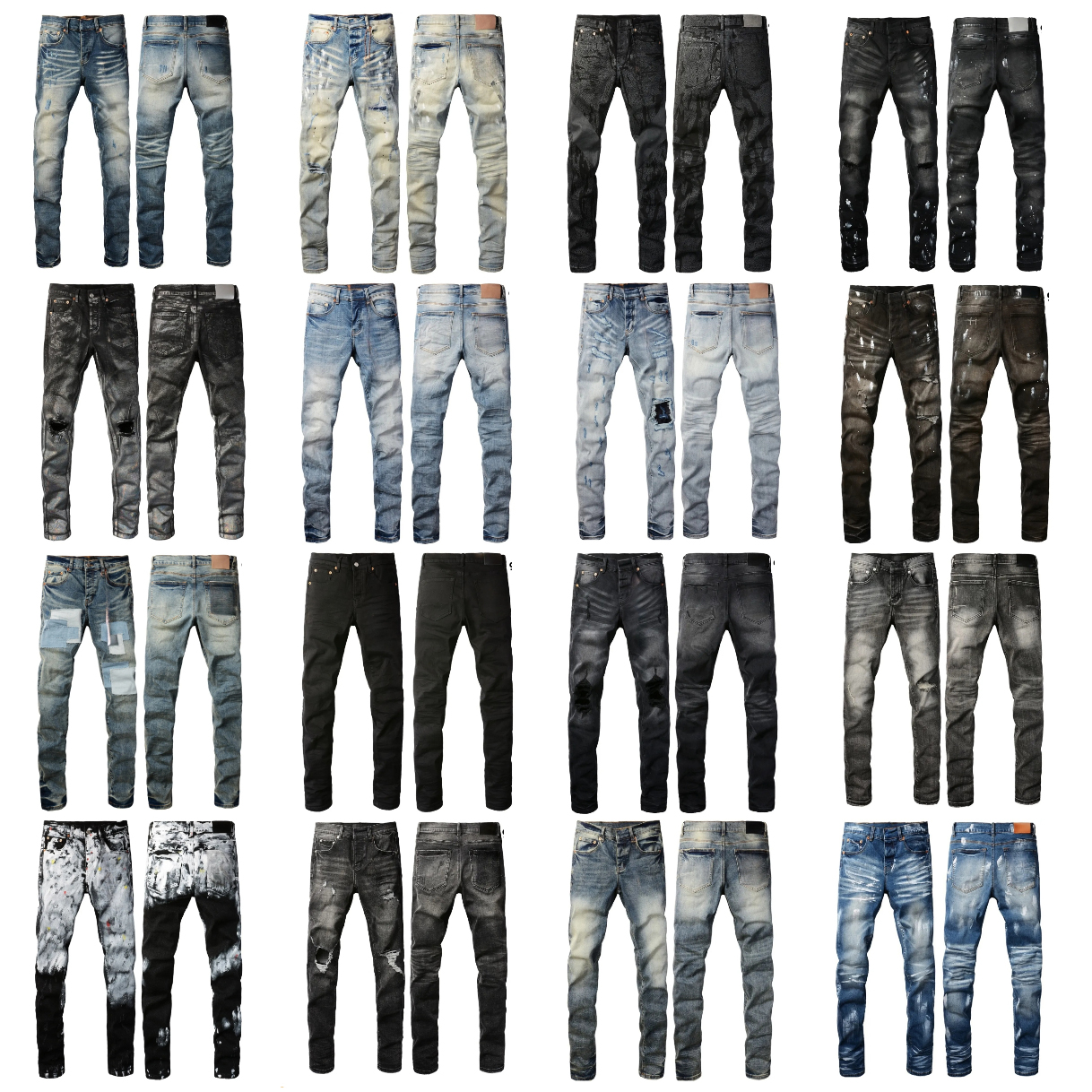 Mens purples jeans Ripped Hole Designer Jeans High Quality Straight Retro Washed Motorcycle Jeans purples brands jeans Hip Hop Fashion Stretch Skinny Denim Pants