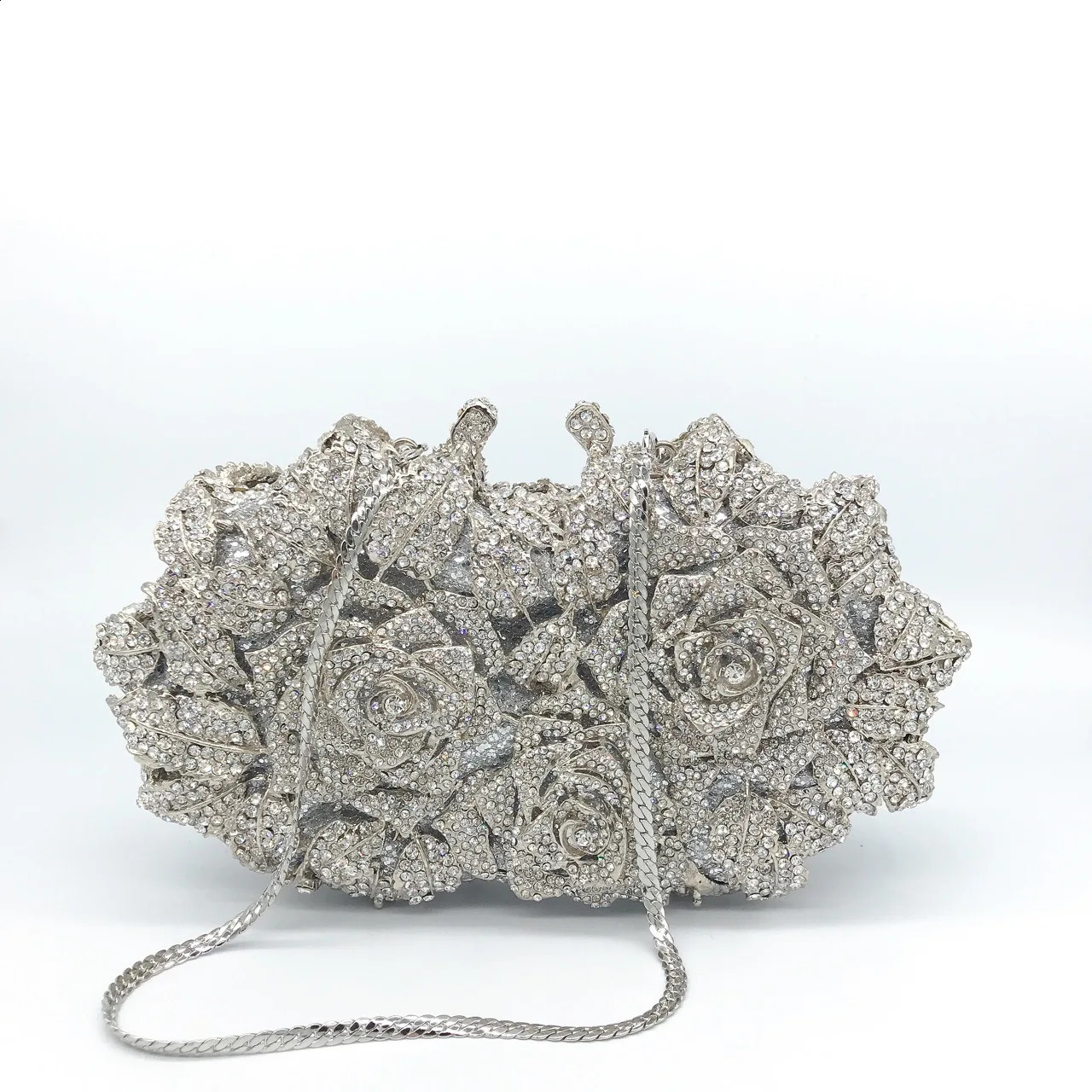 Crystal Wedding Bridal Evening Clutch Purse silveryGold Rhinestone Womens Dinner Party Diamond Cocktail Handbags 250815