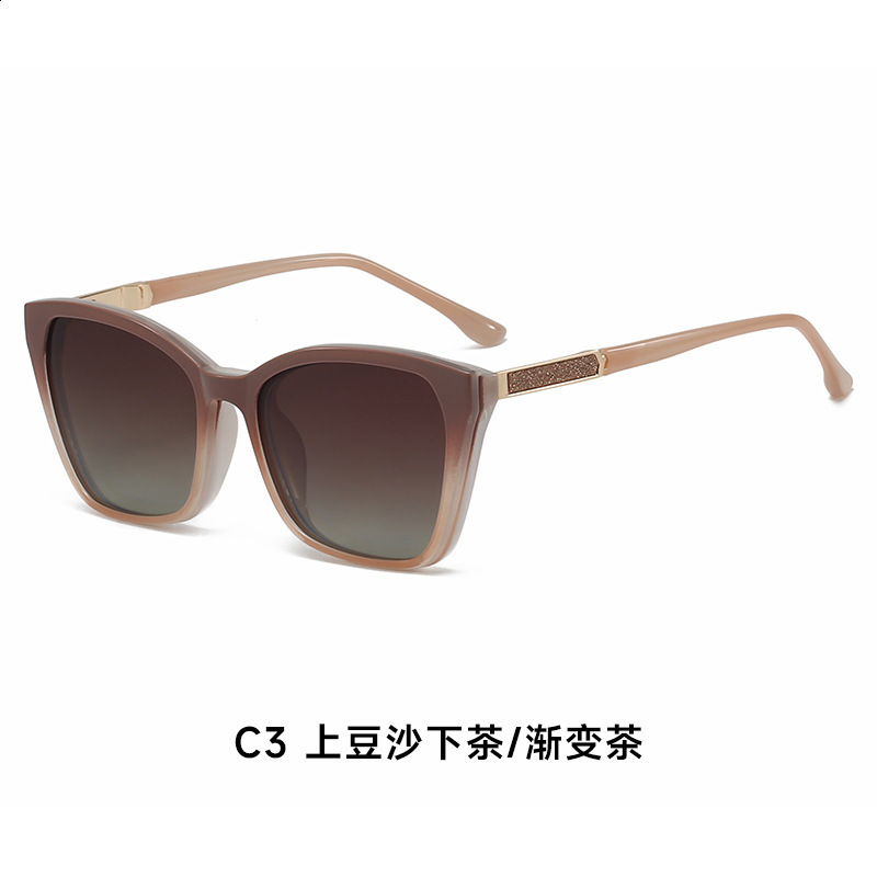 2025 New Cat Eye CP Insert Core Imitation Acetate Glasses Frame Travel UV Protection Magnetic Clip-on Lenses 220302