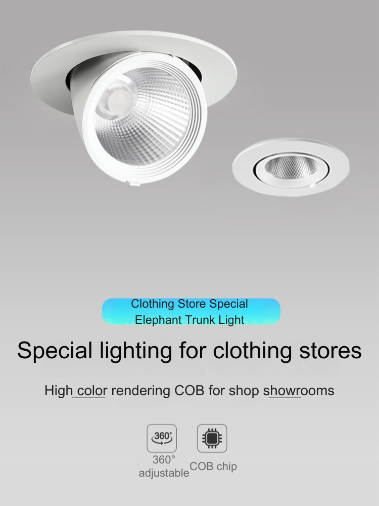 Factory Direct LED Adjustable Spot Light - 355° Swivel, High CRI , Multi-CCT, Recessed Ceiling Light for Clothing Store Commercial Lighting BL