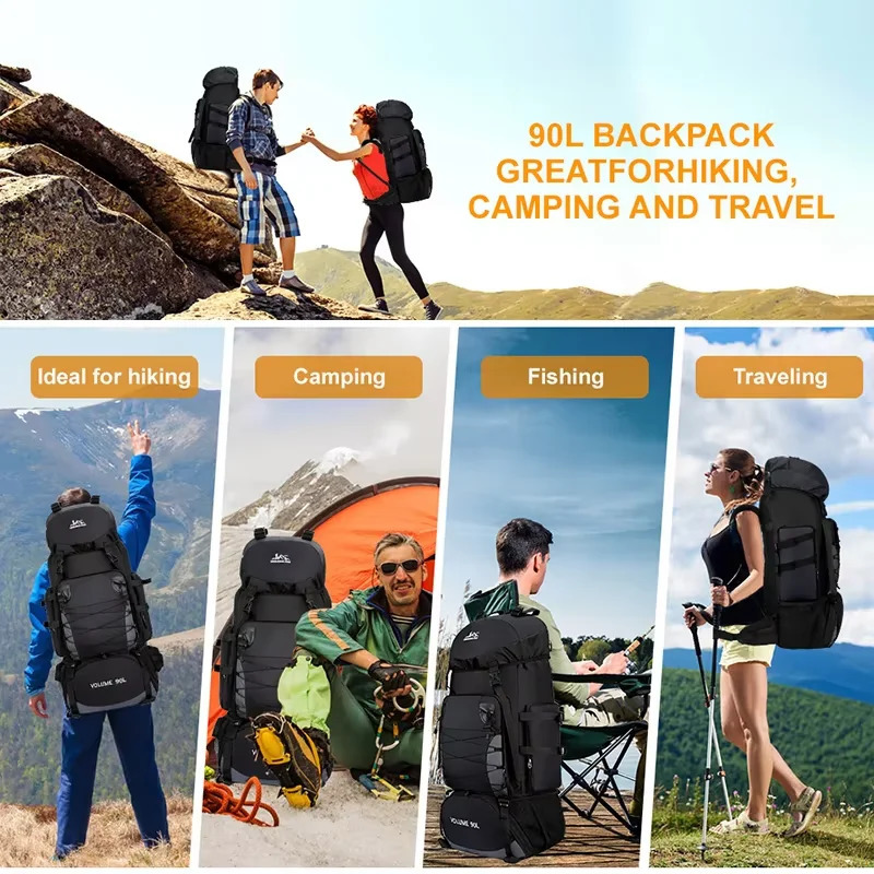90L Waterproof Hiking Backpack Camping Trekking Rucksack Large Capacity Travel Outdoor Sports Gear Bag for Adventures 250818 - view 7