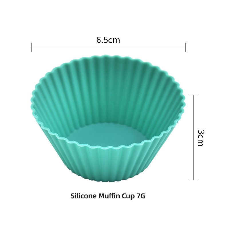 Silicone Cake Cup Mold - Heat Resistant Round Muffin Cake Tin for Mini Cakes & Pudding 7cm DIY Baking Tools