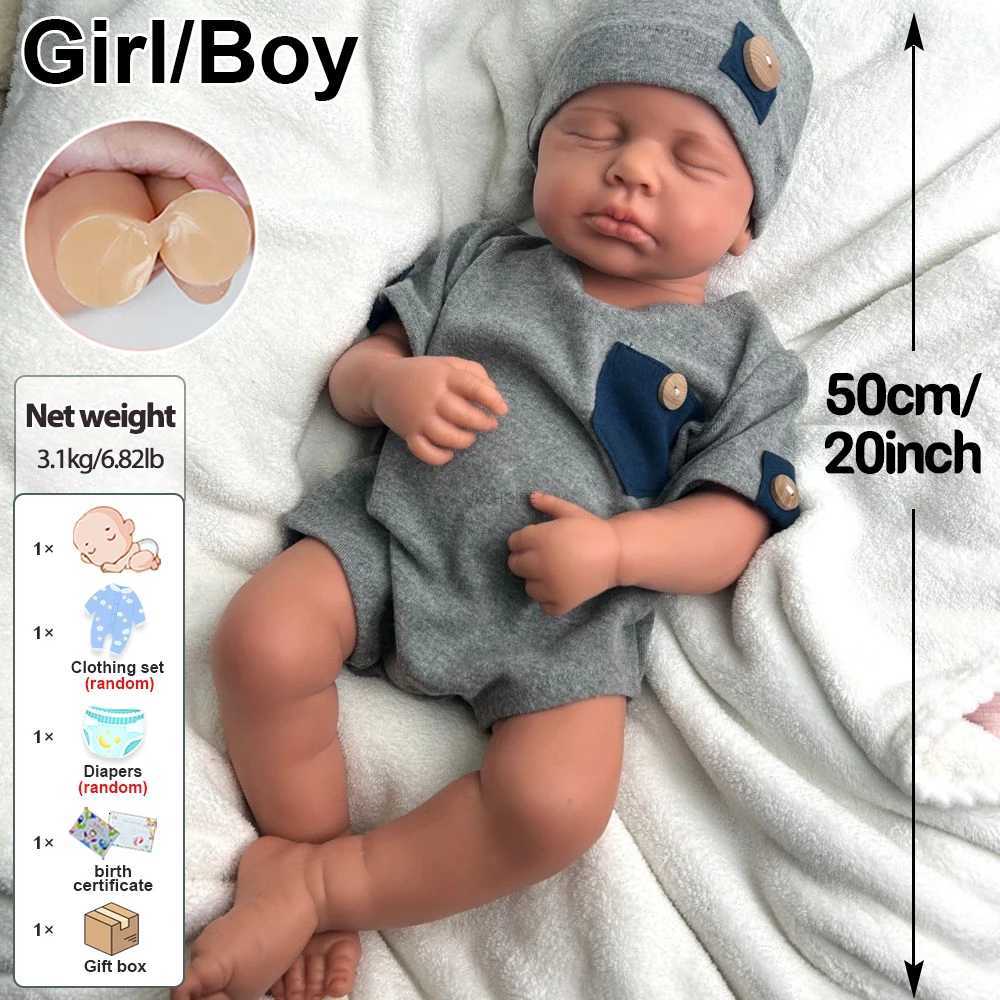 20 Inch Heng Silicone Reborn Baby Girl Boy Cuddly Washable Newborn Doll for Depression Loneliness Support Collection Toy Z250818