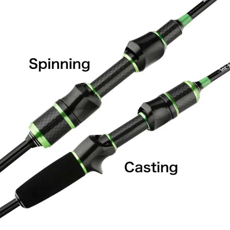 1.8m Ultra Light Fishing Rod Carbon Fiber Casting/Spinning Fishing Pole UL Solid Tip Bait WT 2-8g Line WT 2-6LB Lure Fishing Rods Y250818