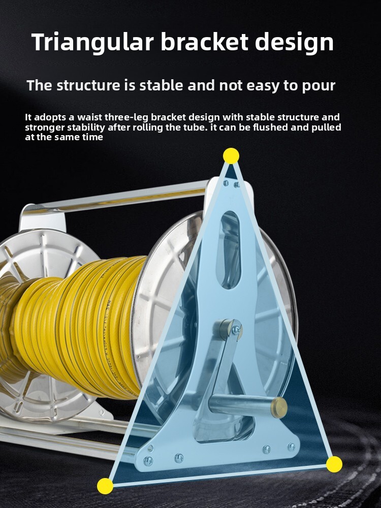 Reel Hose Tool Outdoor Winder Stainless Steel Storage Rotating Plate Water Pipe Rack Set
