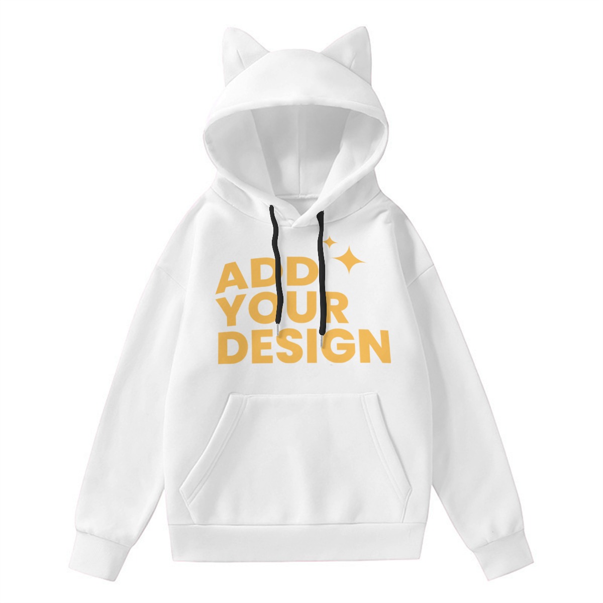 DHgatepod Cat Ear Hoodie - Cute Printed Pullover with Adorable Ears & Kangaroo Pocket (Unisex Casual Sweatshirt)
