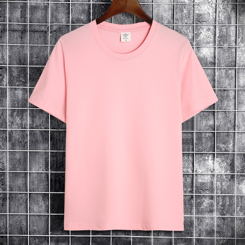 200g Combed Cotton Short Sleeve T-Shirt Summer Mens Loose Simple Round Neck Solid Color Base Shirt Women 220408