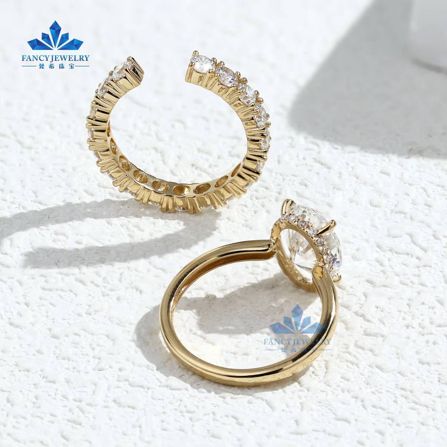 Custom Made Oval Lab Grown Diamond 4ct D Vs1 VVS 10k 14k 18k Yellow Gold Ring Set Hidden Halo Unique Engagement Ring Set