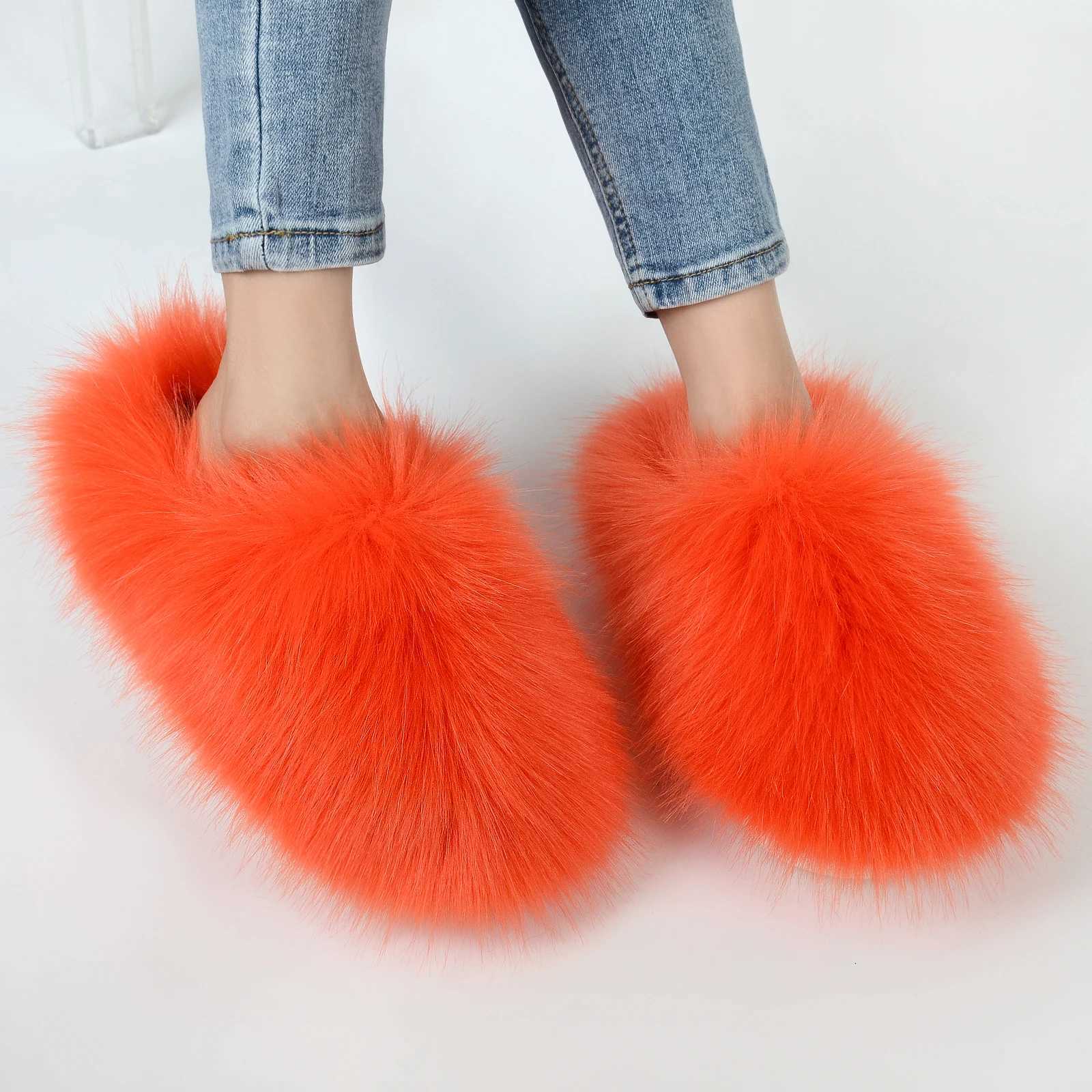 Mens Imitation Plush Warm He Cotton Shoes Indoor Fur Slippers Y250818