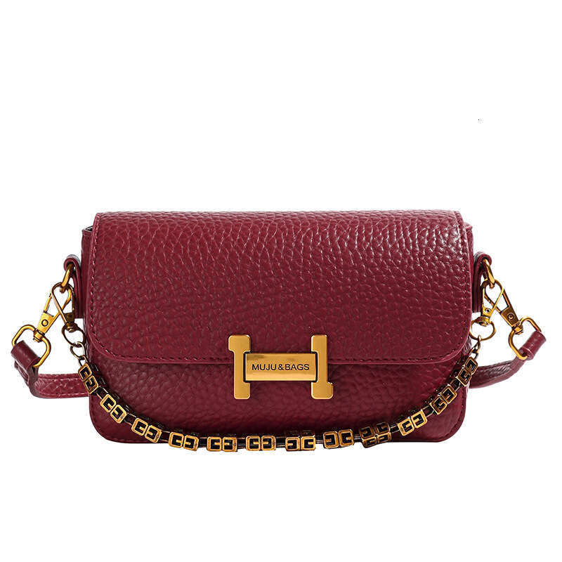 2025 New Women's Chain Large Capacity Designer Bags High-end Lychee Pattern Simple Crossbody Small Square Bag Personality