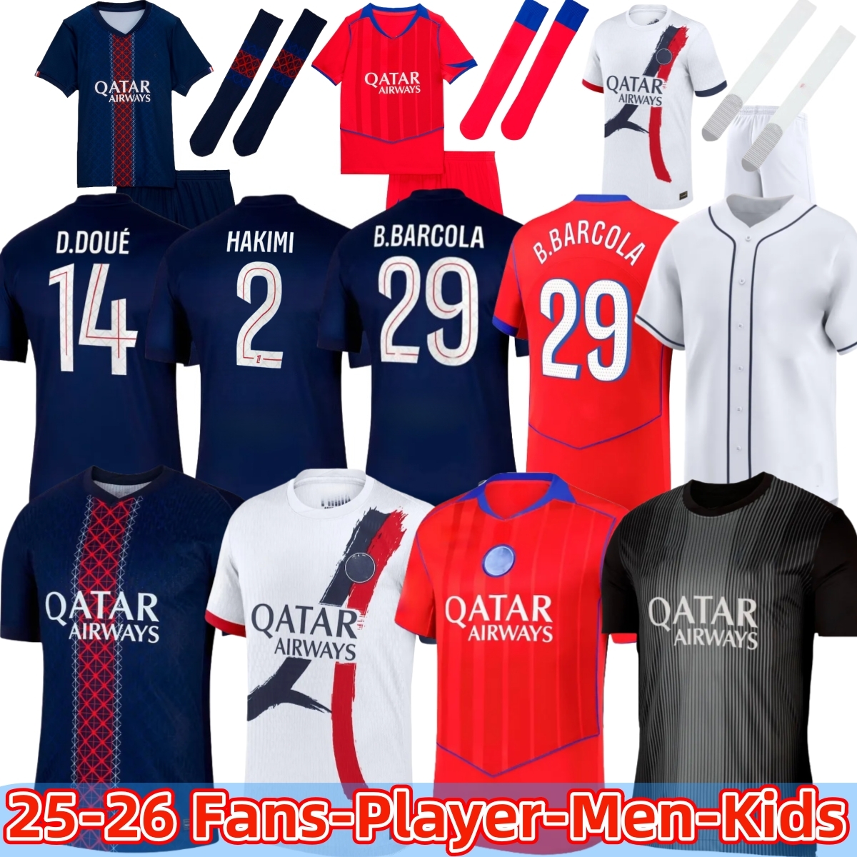3XL 4XL 25 26 PsGeS jersey hakimi G. RAMOS 2025 football shirts men soccer jerseys kids sets equipment hommes enfants pink