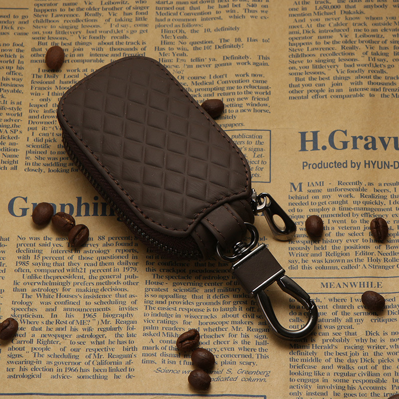 Woven Pattern Genuine Leather Universal Car Key Case Universal Type for Men and Women Car Remote Control Protective Cover Korean Style Personality 250