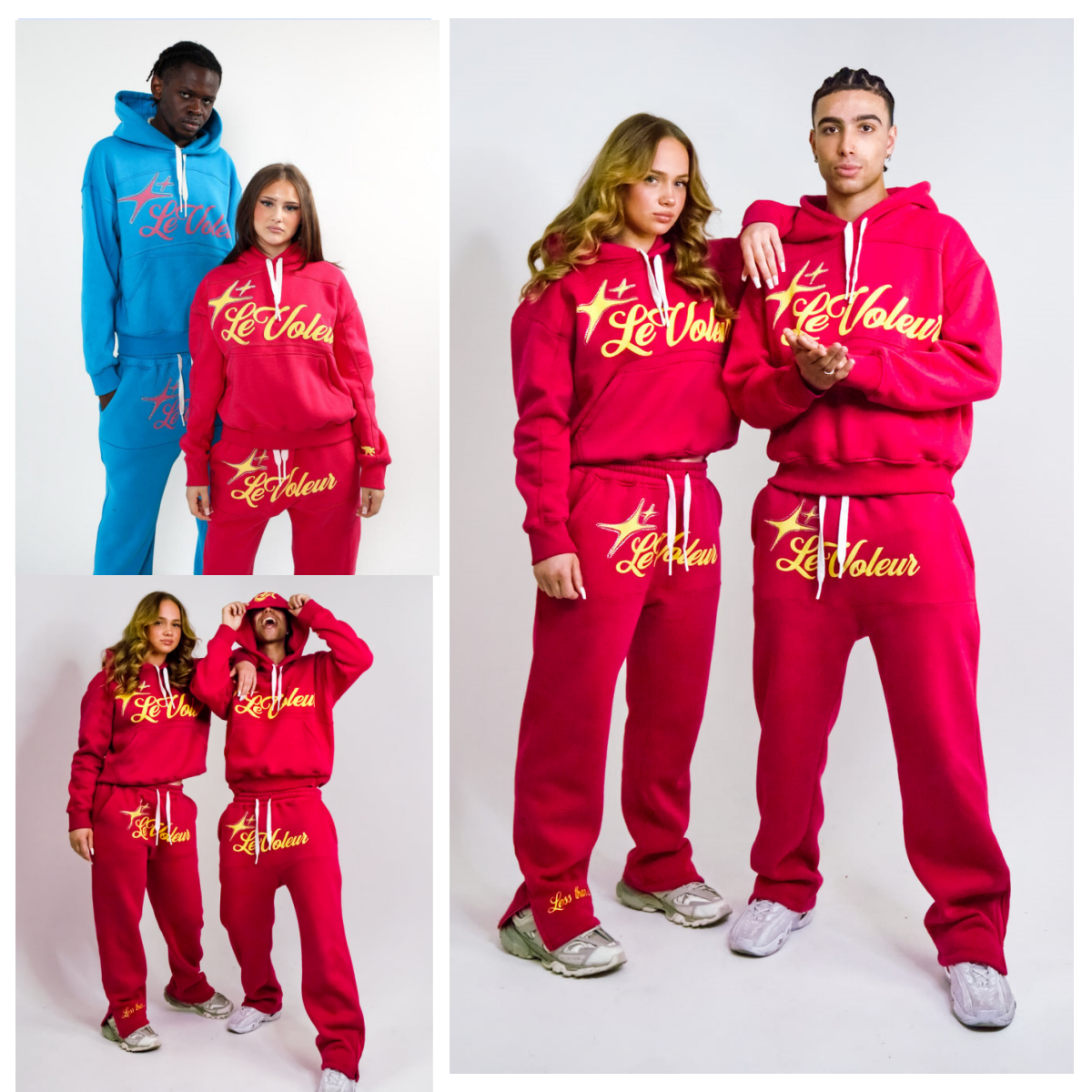 Men's Tracksuits Hoodie Sweatshirt Two Piece Set Blue,Grey,Red And Black Hip-hop Letter Retro Print Oversized Streetwear For Men And Women In Aut