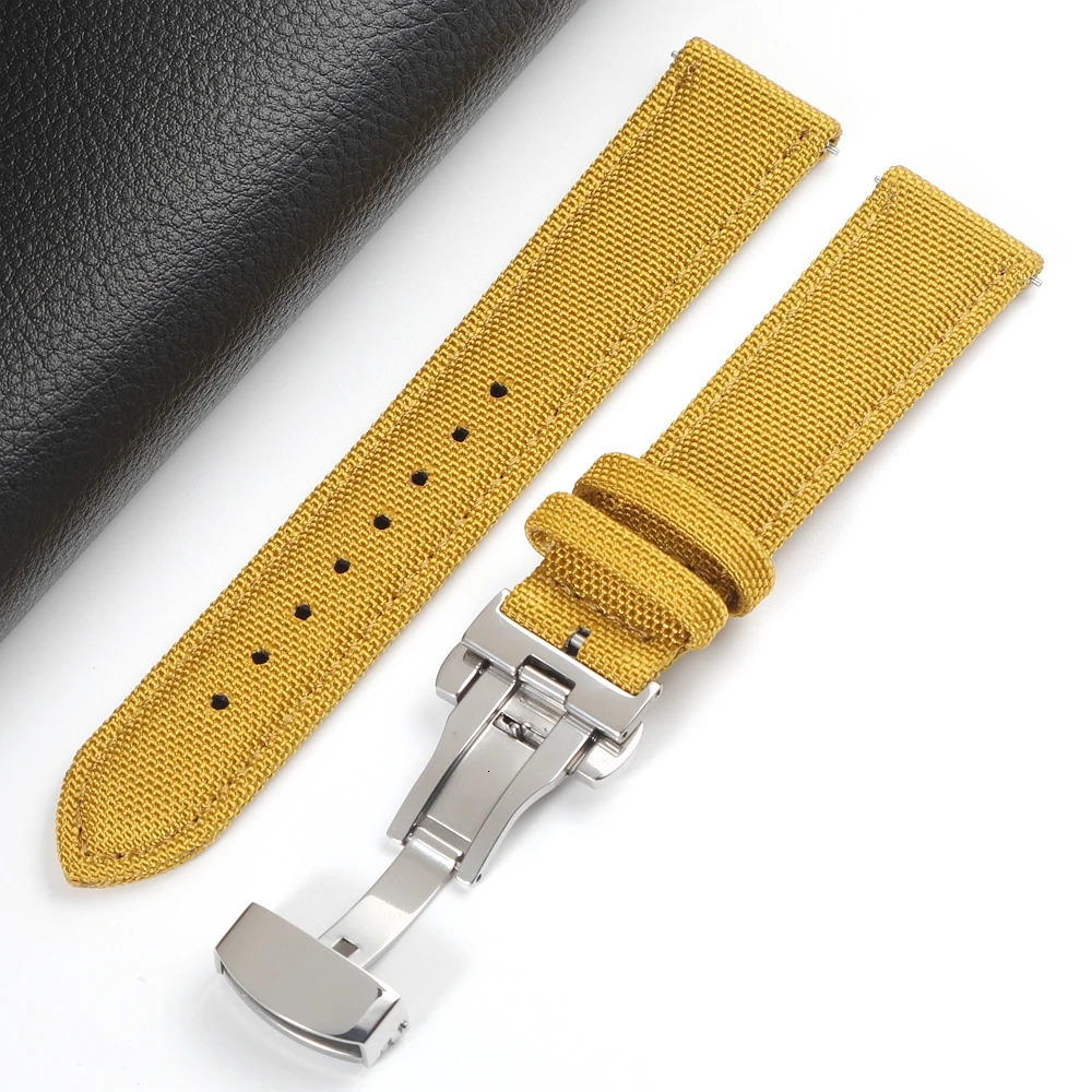 Quick Release Nylon Sailcloth Watch Strap 18mm 19mm 20mm 21mm 22mm 24mm Butterfly Buckle Band For Omega For Seiko Watchband 250818