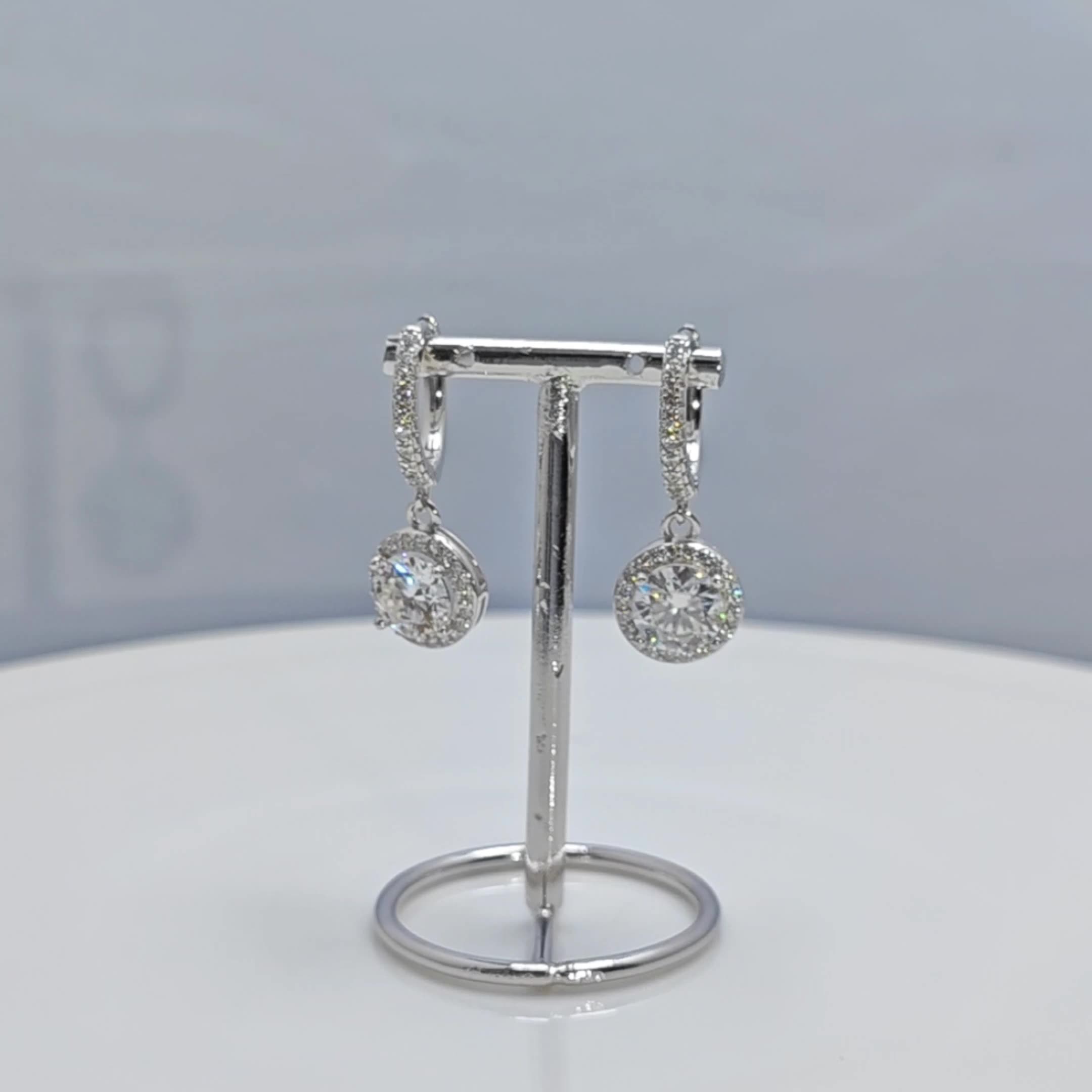 Moissanite zircon labgrown diamonds designer style womens wedding design styles diamond earrings 925 sterling silver 011