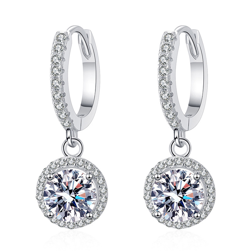 Moissanite zircon labgrown diamonds designer style womens wedding design styles diamond earrings 925 sterling silver 011