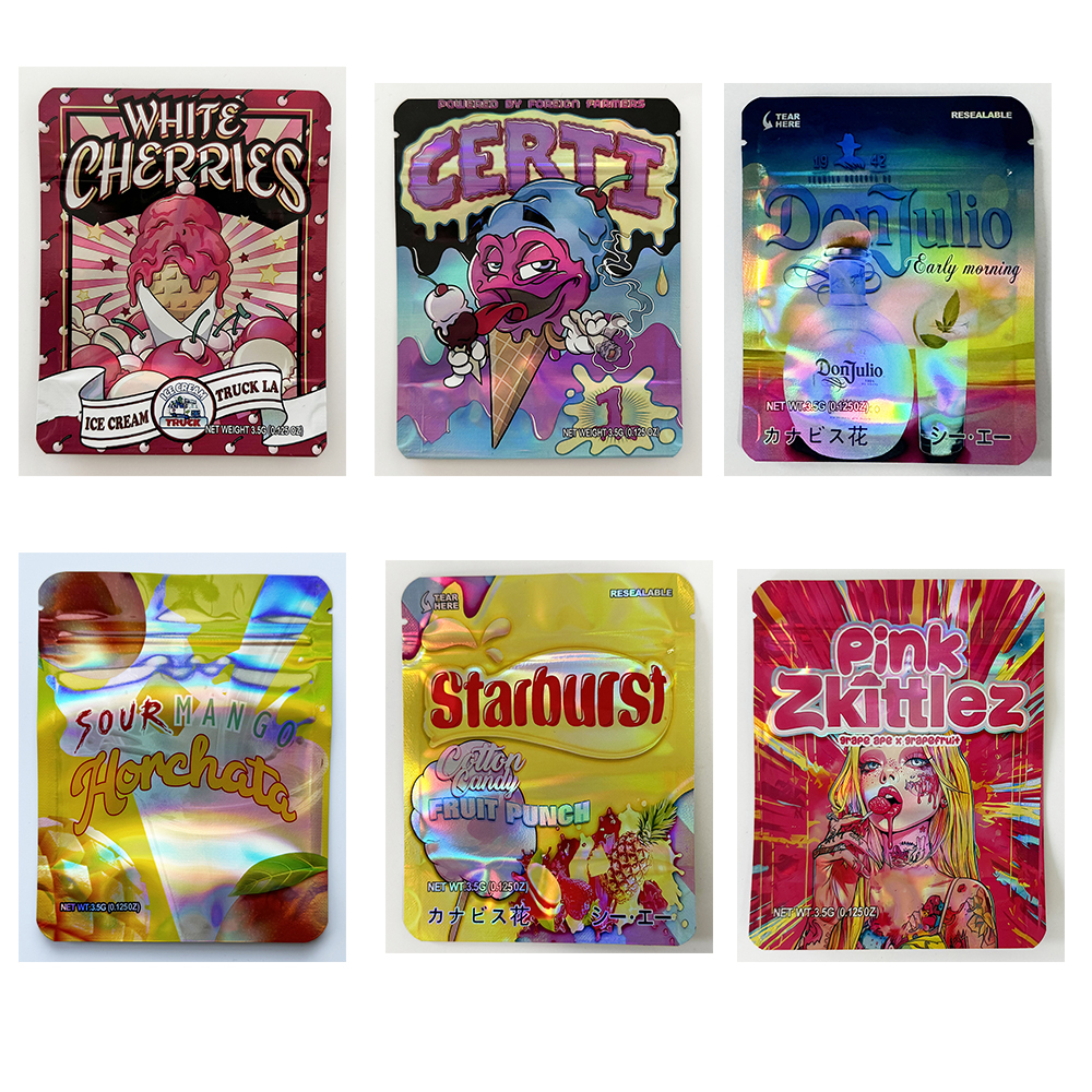 New Designs Cartoon Cake Mylar Bags 3.5g Smell Proof Pouch Soft Touch Empty Zip Lock 3.5 Plastic Package Pouches Storage Packagng Candy case in stock