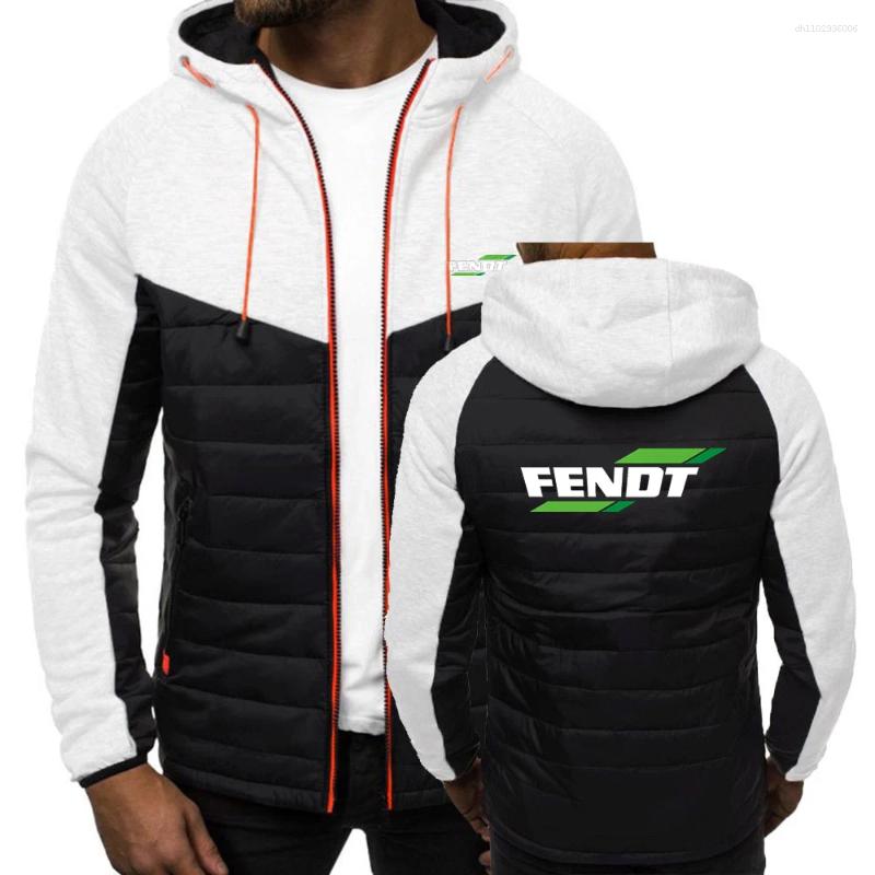 Men's Hoodies 2025 Spring Autumn FENDT Printed Fashion Cardigan Loose Solid Color Patchwork Zipper Comfortable Hooded Cotton Jacket
