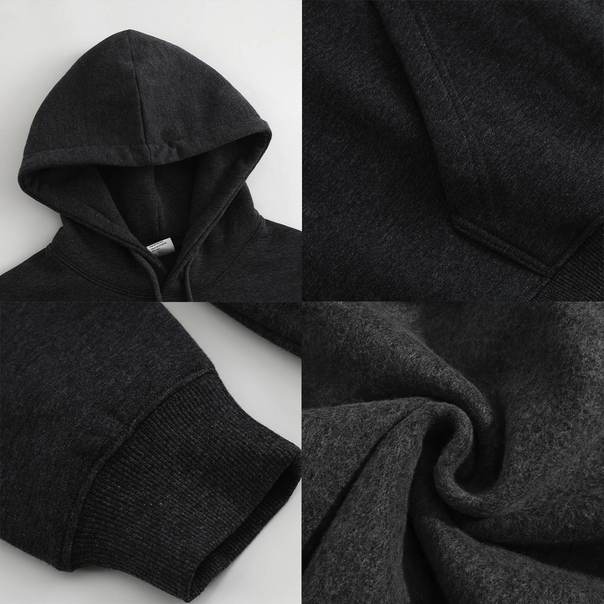 DHgatepod Men's Wool-Lined Hoodie with Back Print - 50% Cotton 50% Polyester Warm Pullover | DTF Customizable | Winter Essential