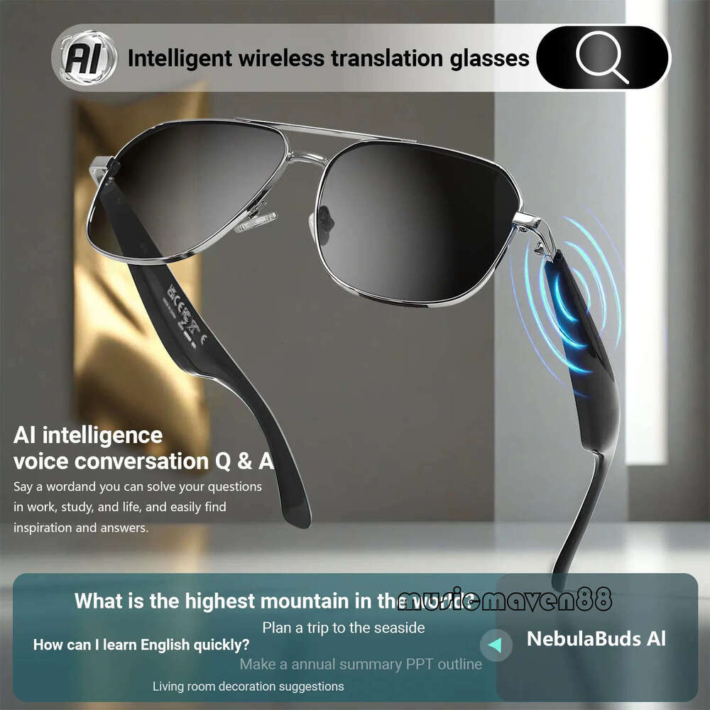Lanjia New AI Bluetooth Listening And Talking Languages Real Time Translation Glasses D F