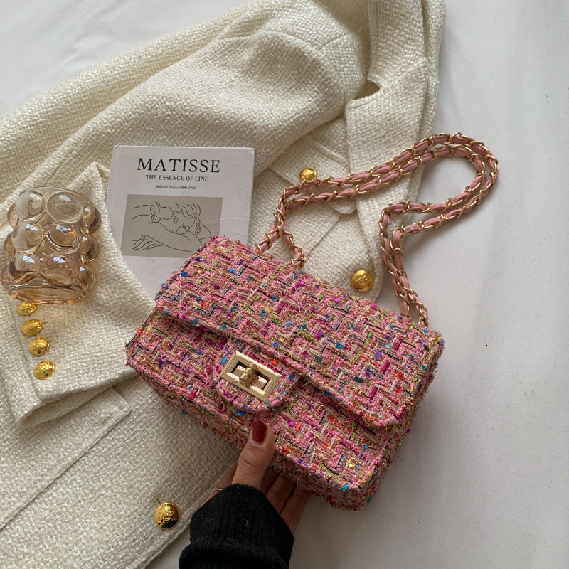 Free shipping designer Chanel Style Woolen Bag Women Bag New Trend 2025 Popular Korean Fashion Versatile Chain Shoulder Bag Crossbody Bag