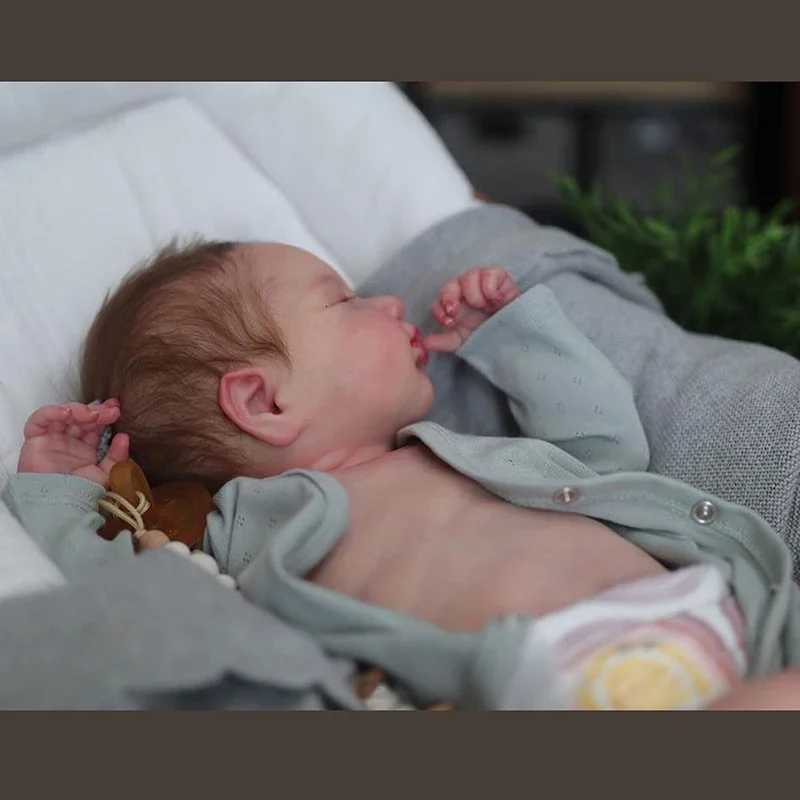 49cm Full Vinyl Girl Body Silicone Reborn Doll Loulou with Hand Rooted Hair 3D Skin High Quality Gift Z250818 - view 6