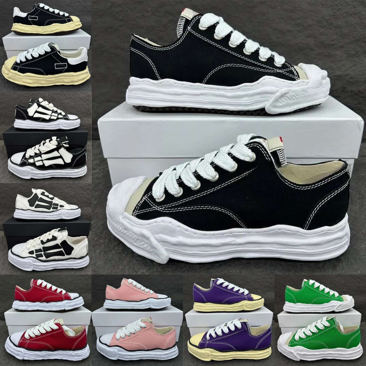 designer sneaker shoes miharas shoes maison sneakers mens Peterson Hank women Blakey Canvas Low Black Pink Light Blue womens White top 5a PuX9DM#
