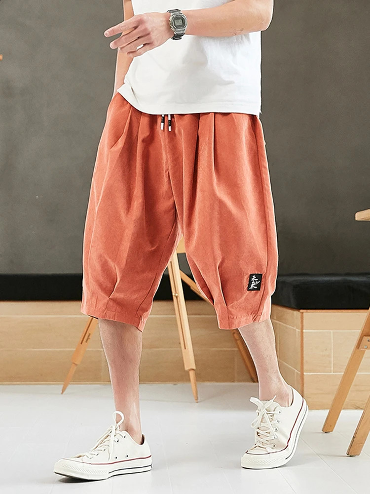 Plus Size Summer Harem Pants Men Short Joggers Chinese Style CalfLength Casual Baggy Male s Trousers 8XL 250815