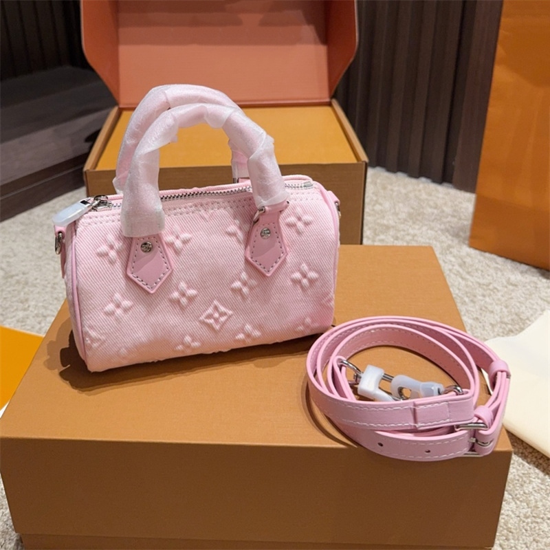 Woman Denim Shoulder Bags designer handbag pillow bag floral cross body bag emboss travel handbags TOP