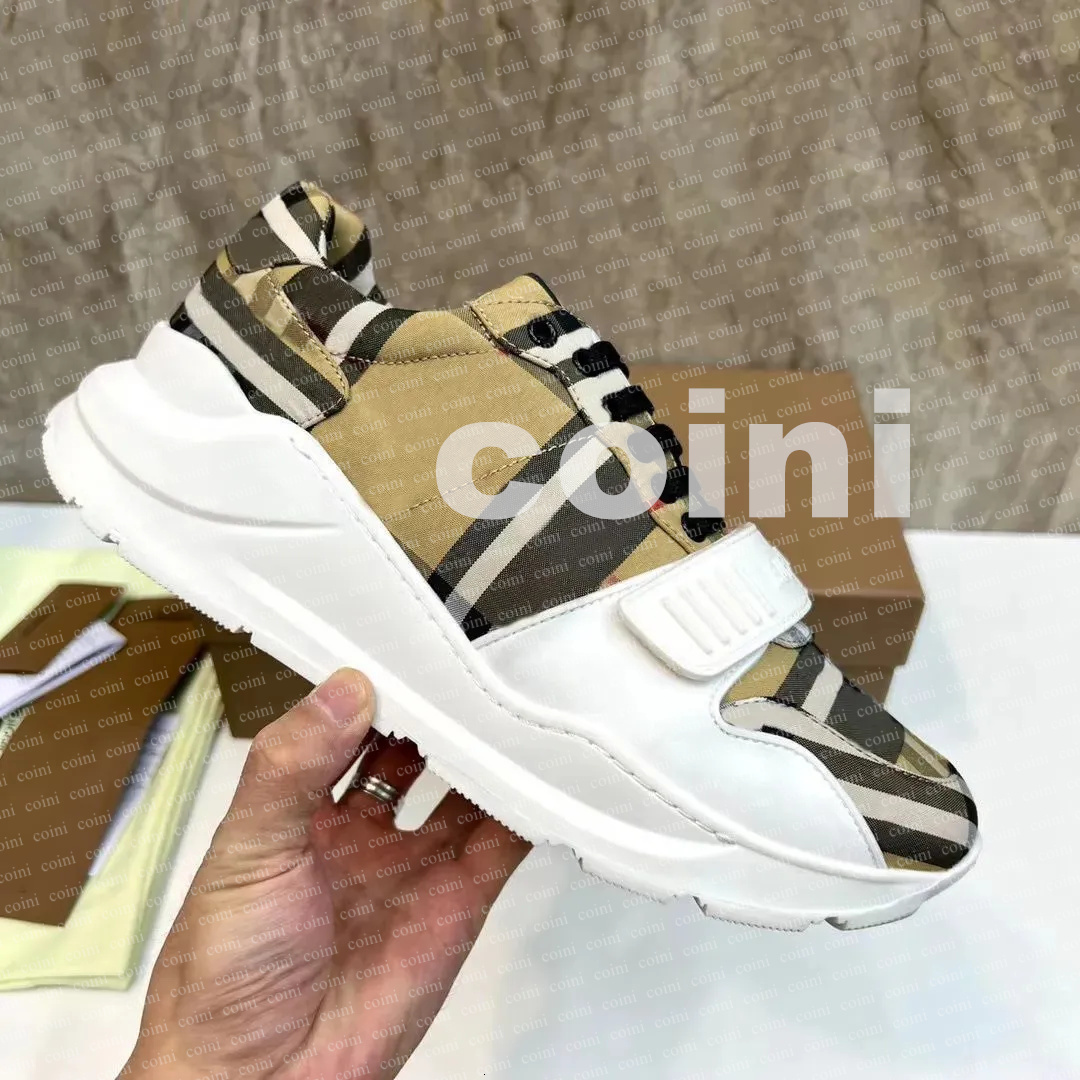 Classic Plaid Trainer Designer Vintage Sneaker Men Platform Shoes Sotton Plaid Rubber Outsole Comfortable Lightweight Sneakers Leather Buckle Casual Shoes