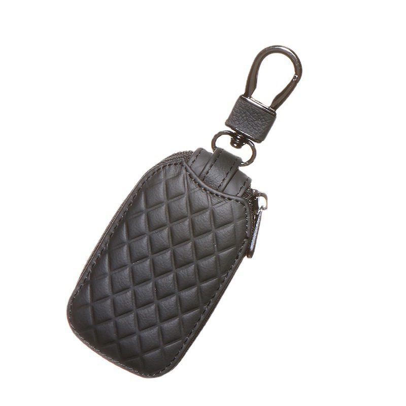 Woven Pattern Genuine Leather Universal Car Key Case Universal Type for Men and Women Car Remote Control Protective Cover Korean Style Personality 250
