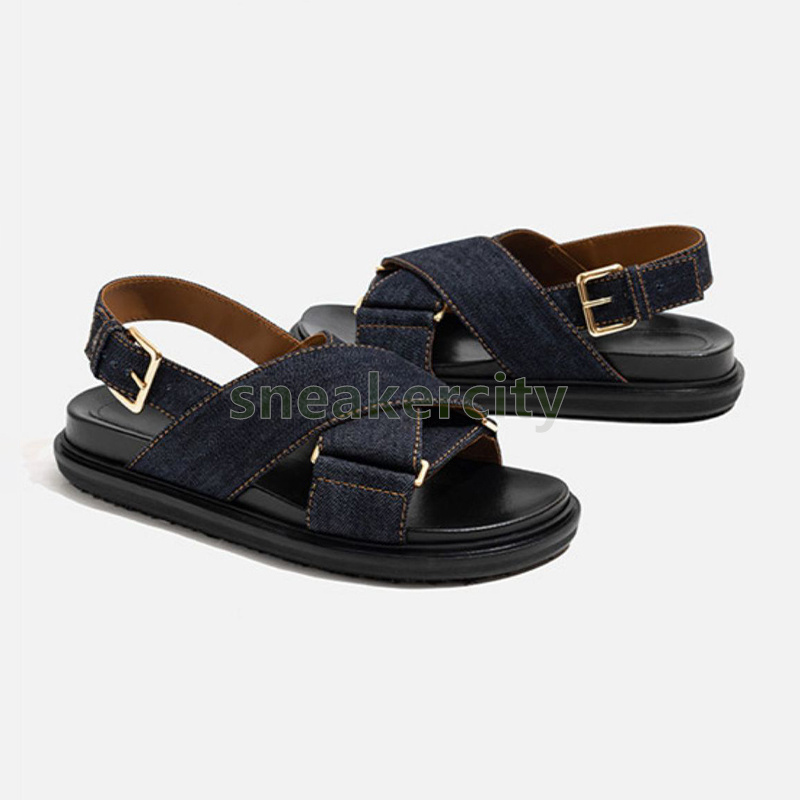 designer sandals summer denim sandal flat heels sandale lightweight breathable fashion ladies sandalen comfortable soft sole daily wear womens shoes