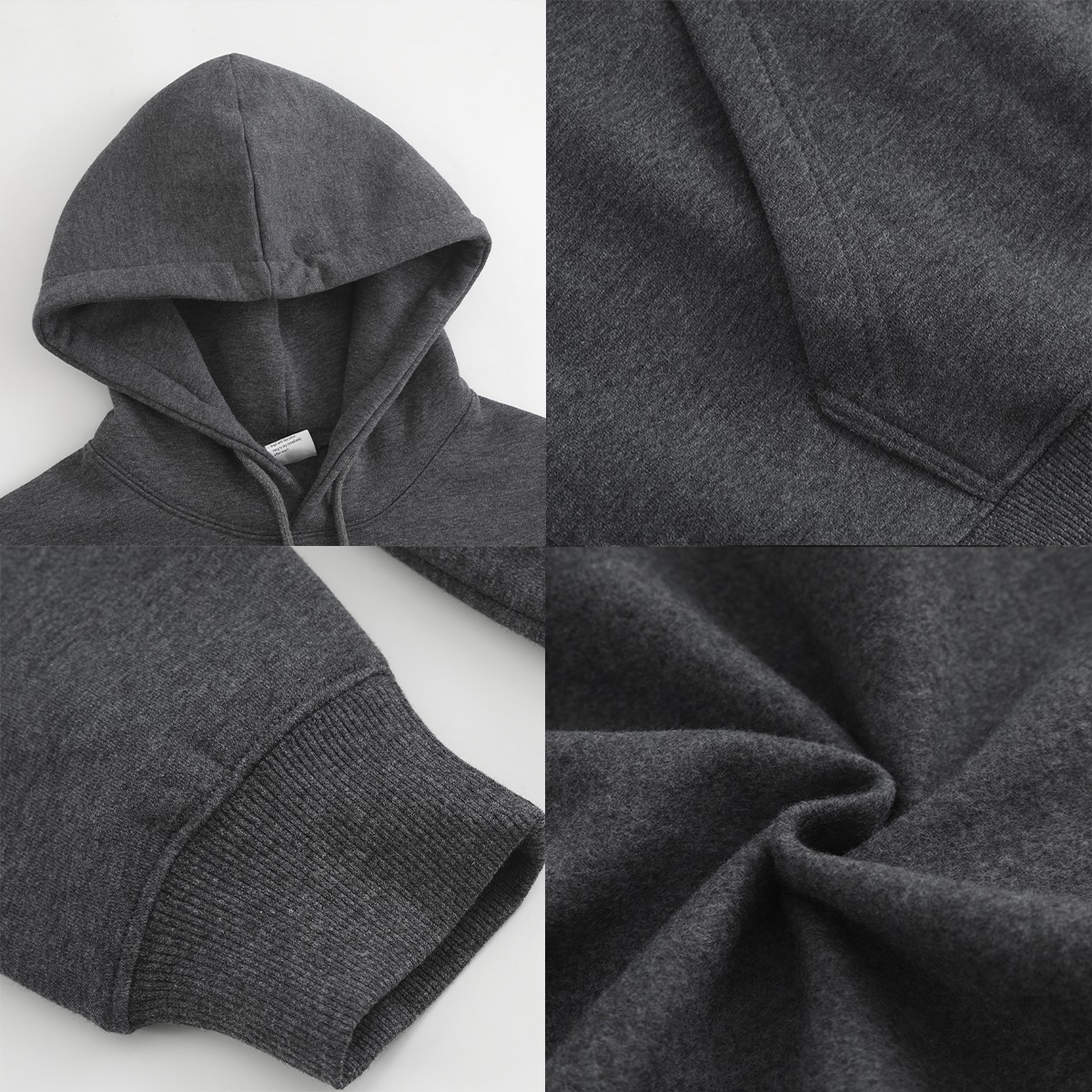 DHgatepod Men's Wool-Lined Hoodie with Back Print - 50% Cotton 50% Polyester Warm Pullover | DTF Customizable | Winter Essential