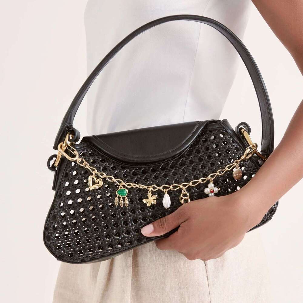 Minimalist Bag Charm Cherry Pearl Heart Star Flower Pendant Color Rope Keychain
