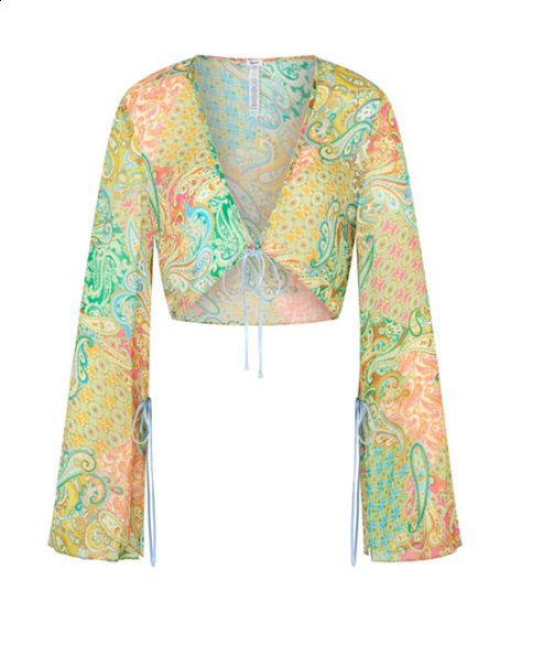 GY260442025New Halter Neck Printed Tie Two-Piece Swimsuit Women Sexy Bikini Beach Cover-Up 250319