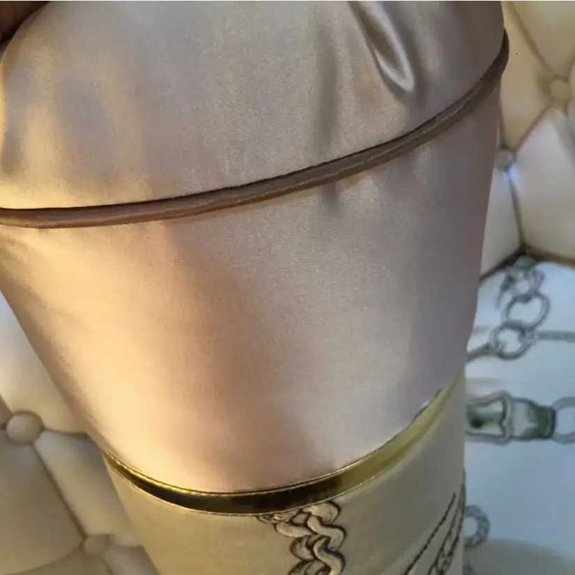 European Long Candy Cushion Neck Bolster Cylindrical Satin Embroidery Cushion Headrest Throw Washable Home Decor S250818